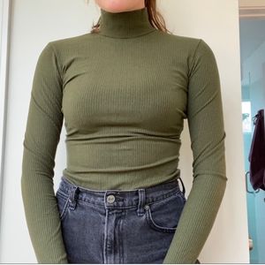Reformation green turtleneck